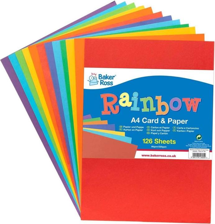 Produktbild Baker Ross Rainbow - 126er-Packung A4 Papier und Karton (126 x)