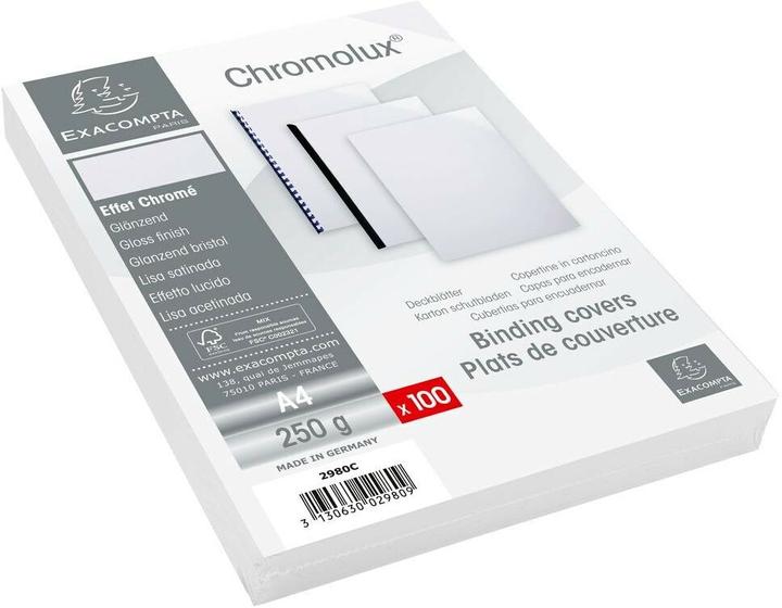 Exacompta Couverture Chromolux 250 g/m², 100 pièces, blanc