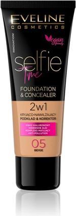 Eveline Selfie Time Foundation & Concealer Cryo-Moisturizing Deck And Concealer 05 Beige 30Ml (05 Beige)