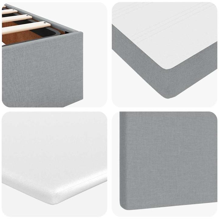 Image du produit VidaXL Lit Ottoman avec matelas Gris clair 120x200 cm Tissu (120 x 200 cm)