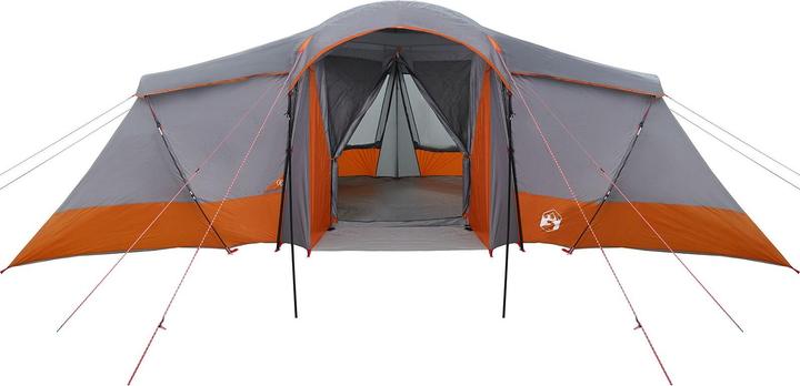 Immagine prodotto VidaXL Tenda familiare con finestre Dome grigia e arancione per 6 persone Impermeabile (Tenda a cupola, 6 persone)