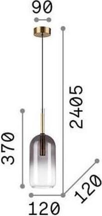 Actual product image Ideal lux EMPIRE G9 pendant light ⌀120mm dimmable chrome smoked glass warm white 309804 (G9, 370 lm)
