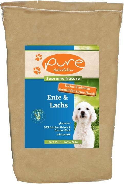 Actual product image Pure Naturfutter Dry food Supreme duck & salmon extra small croquettes (Adult, Senior, Junior, 1 pcs., 5000 g)