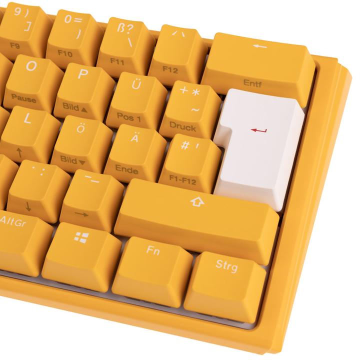 Produktbild Ducky One 3 Yellow mini gaming keyboard, RGB LED - MX-black (DE, Kabelgebunden)