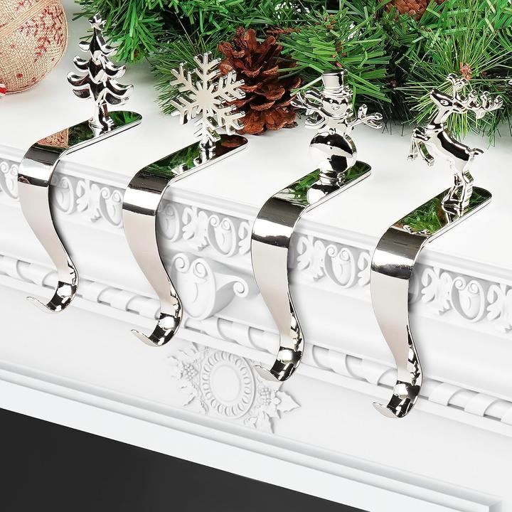 Actual product image Belle Vous Christmas stocking holder for the fireplace