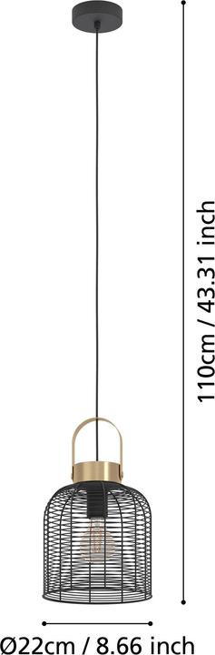 Image du produit EGLO PENDANT LIGHT ROUNDHAM E27 22CM 43963 (E27)
