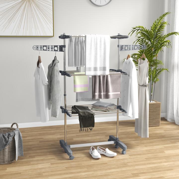 Image du produit Homcom Étendoir à linge avec patères