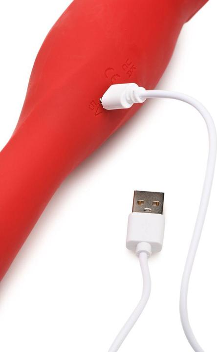 Immagine prodotto XR Brands Vibratore Lickgasm Kiss + Kiss a doppia faccia - Rosso