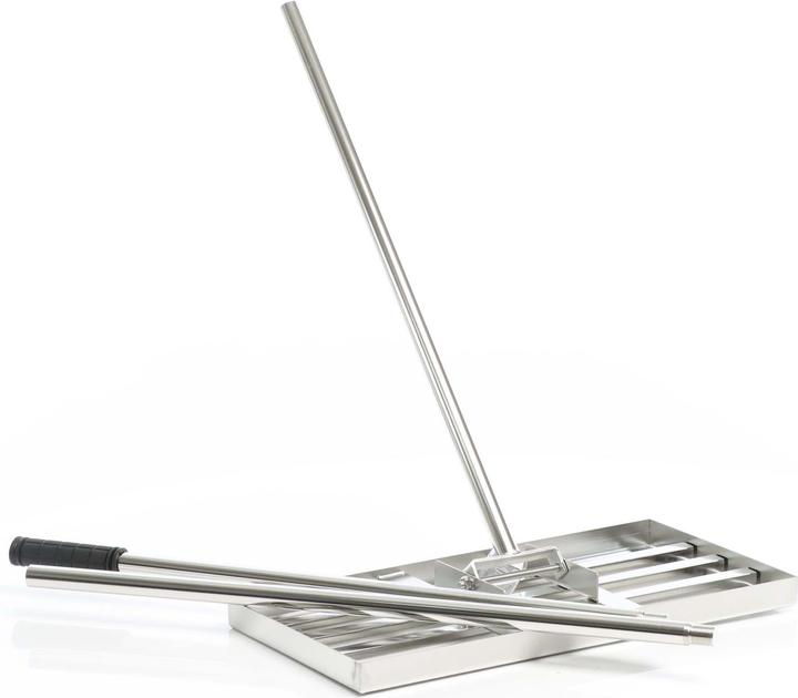 Wiltec Edelstahl Rasenrakel mit Stiel Gr. M Sanden Leveler Flächenebner Garten