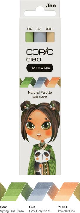 Produktbild Copic CIAO - Marker (G-82 Spring Dim Green, YR-00 Powder Pink, C-3 cool Gray No. 3, 6 mm, 3 x)