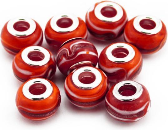 Image du produit Hermex Verre Bead argenté 925 - Argenté bordeaux (Alliage métallique et verre)