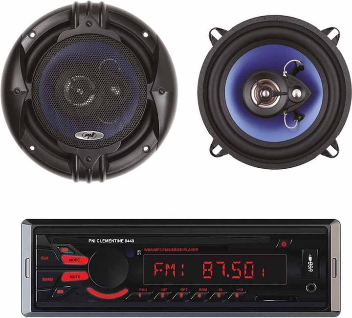 Image du produit PNI Pack radio lecteur MP3 Clementine 8440 4x45w + haut-parleurs coaxiaux HiFi650, 120W, 1