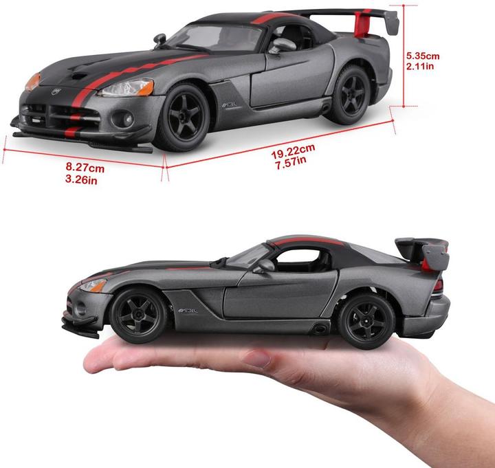Produktbild Bburago 18/22114 Diecast 1:24 Official Dodge Viper SRT 10 ACR Gray with Red Details for 3+ Years (18