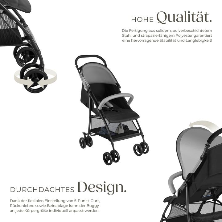 Actual product image tectake Buggy-Kinderwagen Emma, klappbar, 5-Punkt-Gurt, mit Bremse