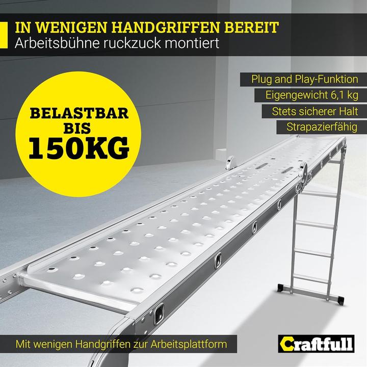 Produktbild Craftfull Arbeitsplattform für Mehrzweckleiter CF-104A (Arbeitsplattform)