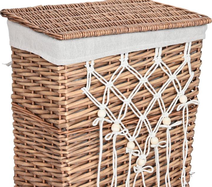 Actual product image Esprit Laundry basket Home White Natural wicker Shabby Chic 47 x 35 x 55 cm 5 Pieces