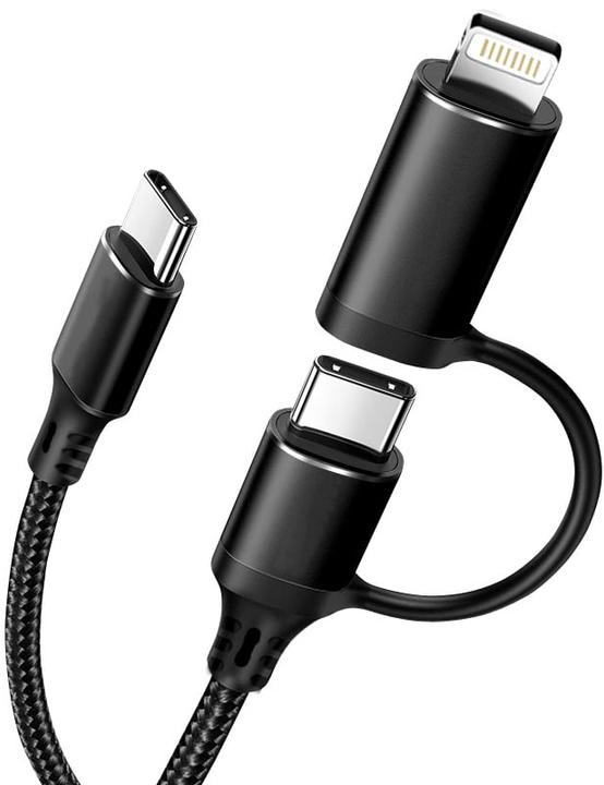 Actual product image PhoneLook Charging cable 2 in 1 (USB-C to USB-C + Lightning) for iPhone 15 and previous models t (1 m)