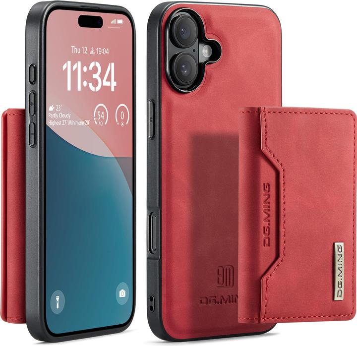 Immagine prodotto Dg.Ming iPhone 13 - Etui, Leder-Optik, Kartenfach & Magnetverschluss, Rot (Apple iPhone 13)