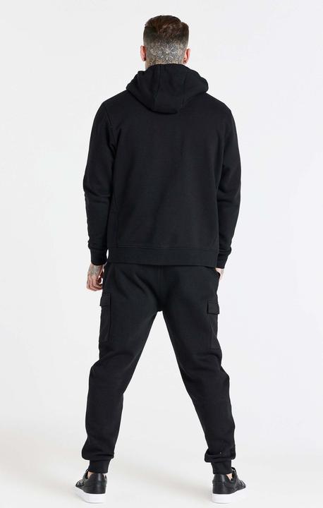 Actual product image Siksilk Hoodie Black Essential Zip Through Funnel Hoodie (XL)