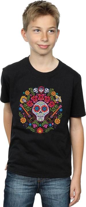 Actual product image Disney Boys Coco Embroidered Skull Print T-Shirt (104)