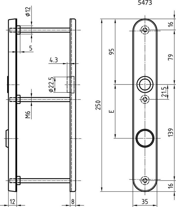 Actual product image Glutz Protective door plate set 5473/52103 (Door plate set)