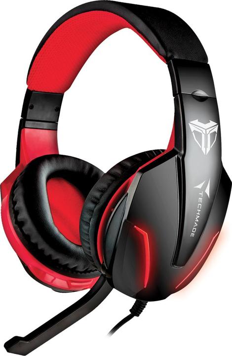 Actual product image Techmade FL1 Headset Earphone 3.5 mm Connector Black, Red (Cable)