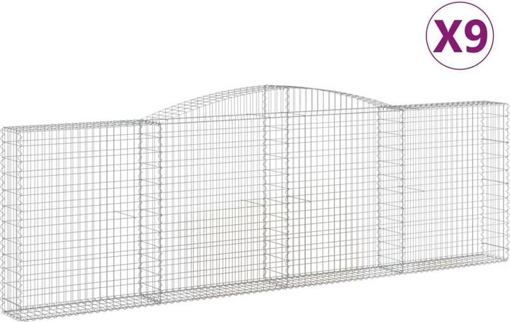 Immagine prodotto VidaXL Gabionen mit Hochbogen 9 Stk. 400x30x120/140cm Verzinktes Eisen