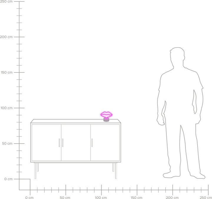 Image du produit Beliani Néon LED Personnage décoratif bouche rose 15 cm FLORA (300 lm)