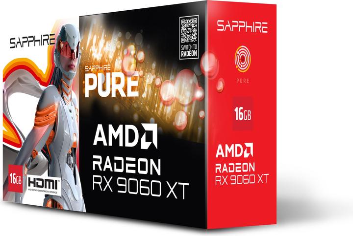 Actual product image Sapphire Pure Radeon RX 9060 XT (16 GB)
