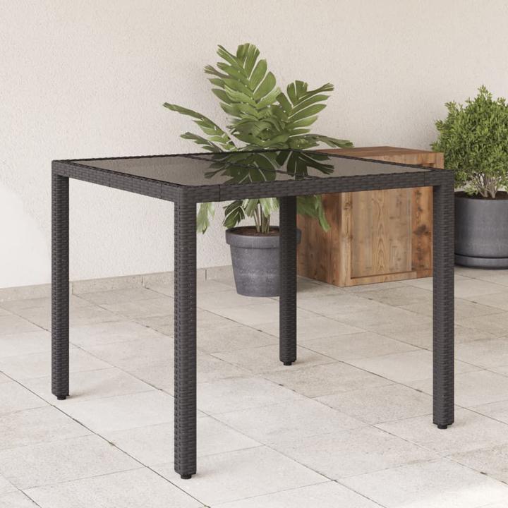 Produktbild VidaXL Gartentisch mit Glasplatte (90 cm)