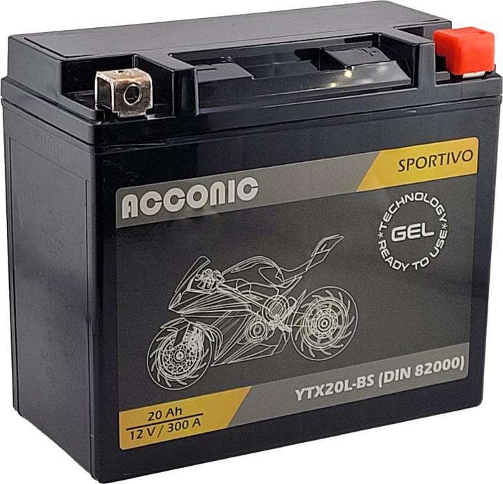 Image du produit Acconic Sportivo GEL YTX20L-BS Motorradbatterie 20Ah 12V (DIN 82000) (12 V, 20 Ah)
