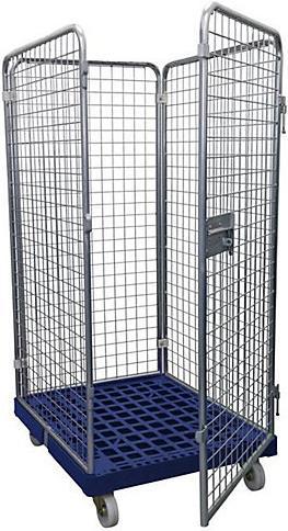 Actual product image kaiserkraft Wire mesh container with plastic roll plate (500 kg)
