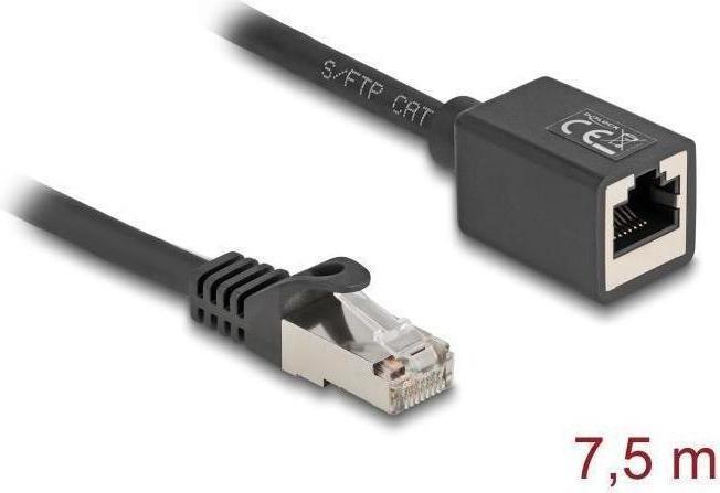 Image du produit Delock Câble d'extension réseau RJ45 mâle vers RJ45 femelle (S/FTP, CAT6a, 7.50 m)