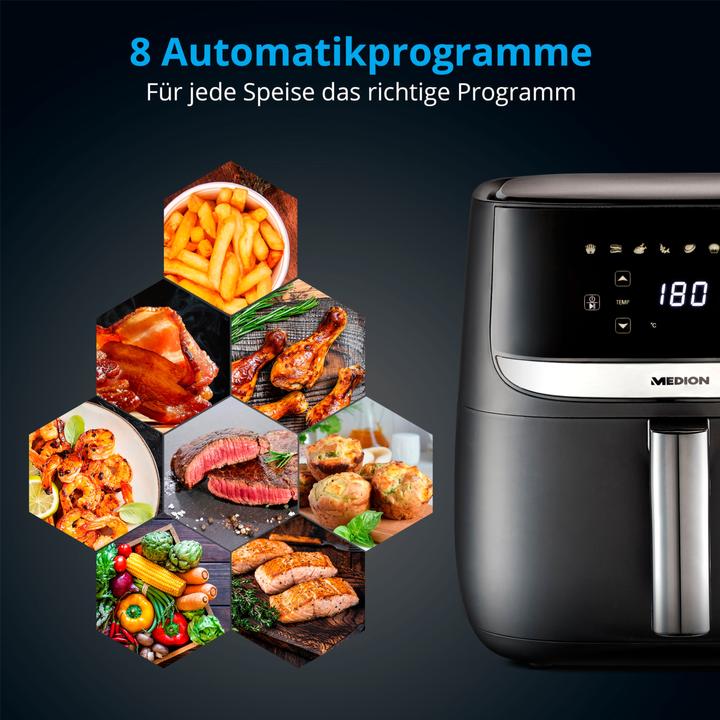 Image du produit Medion Heissluft-Fritteuse MD 10532, 1 kg, Schwarz