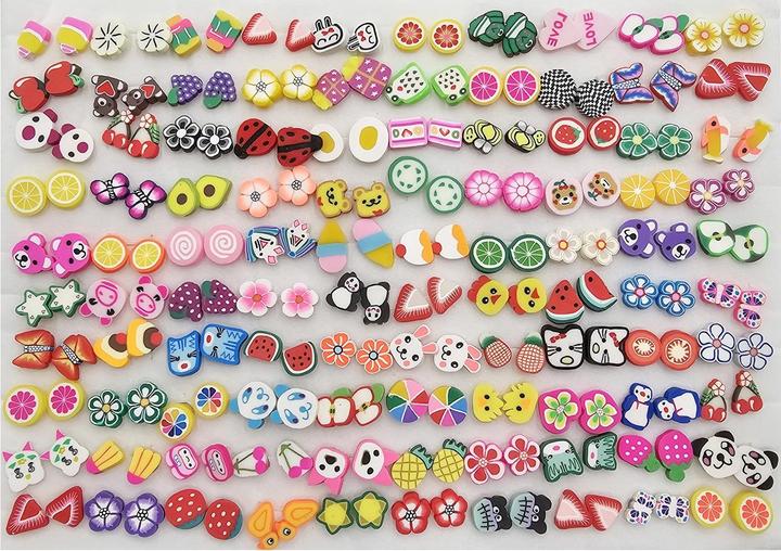 Image du produit ZigZag 100 paires de boucles d'oreilles différentes avec 100 bouchons en caoutchouc (Matières plastiques)