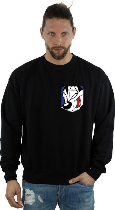 Produktbild Looney Tunes Pepe Le Pew Face Faux Pocket Sweatshirt (XL)