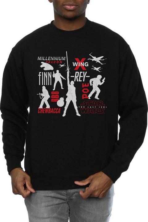 Actual product image Star Wars Mens The Last Jedi Rebellion Silhouettes Sweatshirt (L)