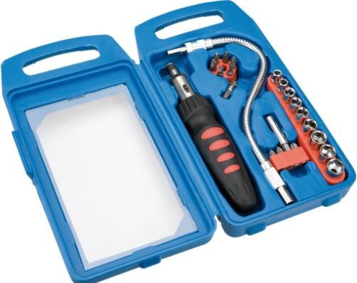 Actual product image TOP Screwdriver bits and sockets with handle 22 pcs (39D185)