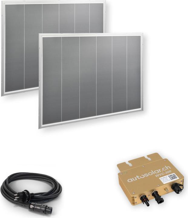 Image du produit Autosolar Balkonkraftwerk mit weiss/grau Nadelstreifen (400 W)