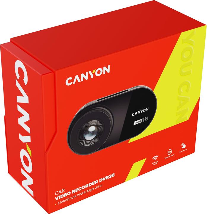 Produktbild Canyon DVR25, 3' IPS with touch screen, Mstar8629Q, Sensor Sony335, Wifi, 2K resolution (Eingebautes Display, WLAN, WQHD)
