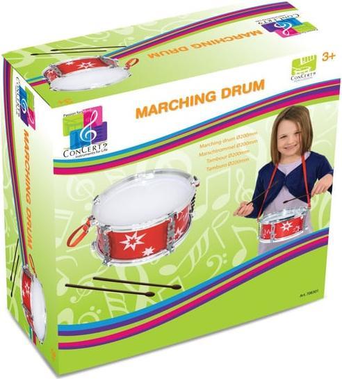 Immagine prodotto TrendAlliance Concerto 681.08301 708301 Tamburo da marcia in plastica, tamburo con tracolla e 2 bacchette, K