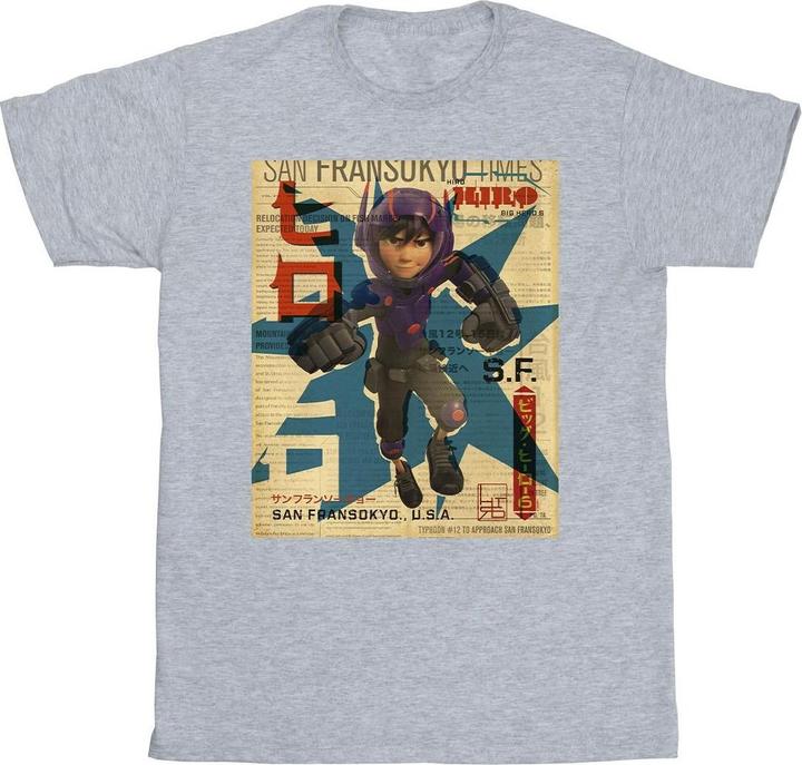 Disney Big Hero 6 Baymax Hiro Newspaper TShirt (XXL)