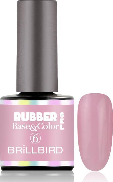 Actual product image BrillBird Rubber Gel Base&Coral #6 8ml (UV gel varnish)