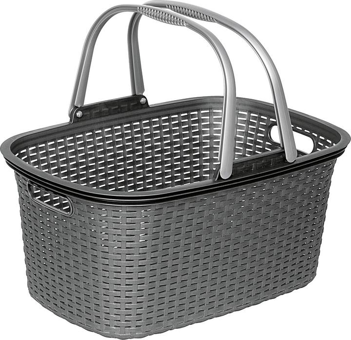 Rival Einkaufskorb 18 l 48x29x24cm stahlgrau mit 2 Griffen