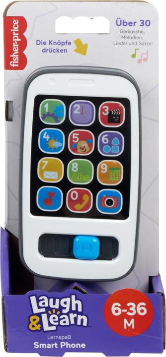 Actual product image Fisher-Price Learning fun smartphone music learning toy for babies, grey, German version (German)