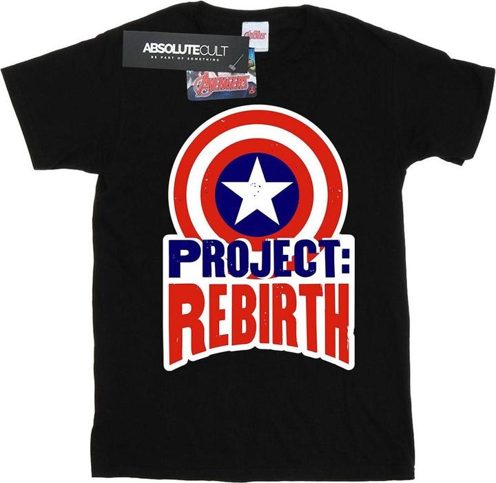 Actual product image Mens Captain America Project Rebirth T-Shirt (XL)