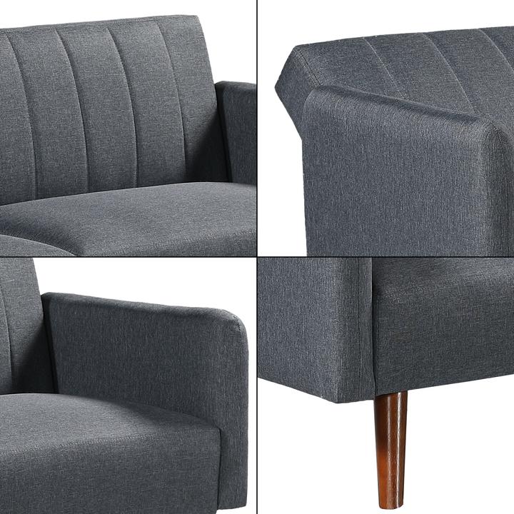 Immagine prodotto En.Casa Schlafsofa Malå mit Liegefunktion 175x70x72 cm Grau (Lettino)
