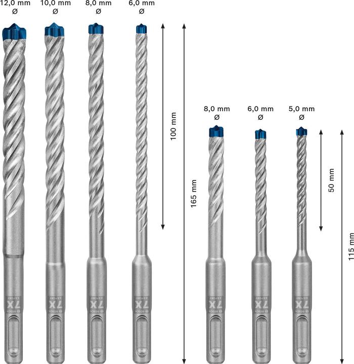 Image du produit Bosch Professional Zubehör Jeu de forets à queue SDS plus-7X - 7 pces (5.0, 6.0, 8.0, 10.0, 12.0 mm)