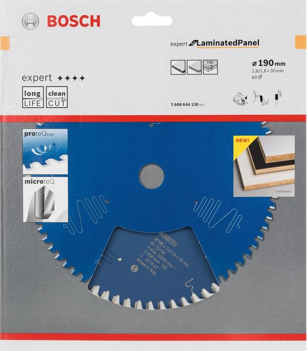 Actual product image Bosch Professional Zubehör Circular saw blade Expert for Laminated Panel, 190 x 30 x 2.6 mm, 60