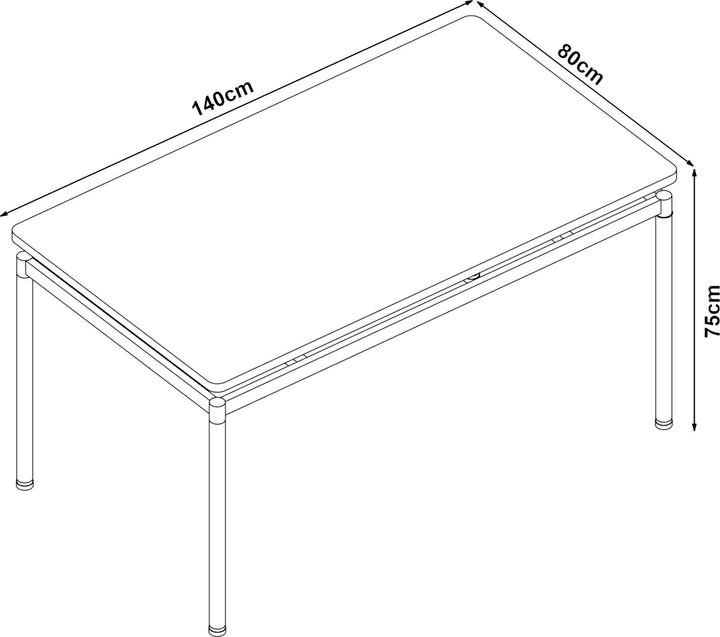 Actual product image En.Casa Hemnes dining table for 6 people 140x80 cm oak-look (140 x 80 x 75 cm)